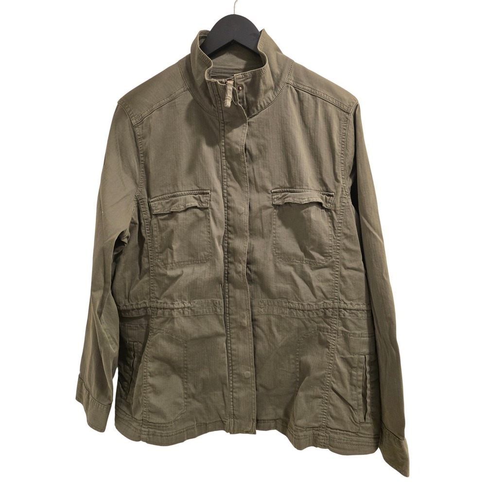 Sonoma Goods For Life Women XXL Olive Green Utility Field Jacket Cotton Stretch